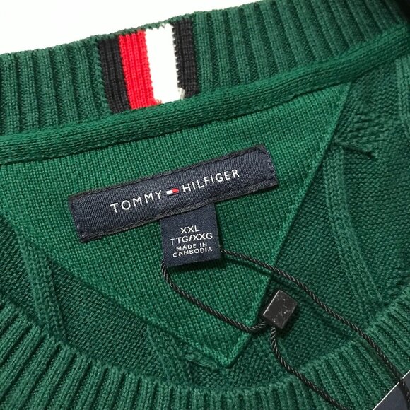 Men's Tommy Hilfiger Flag Logo Cable Knit Sweater-Size 2XL - Picture 6 of 15